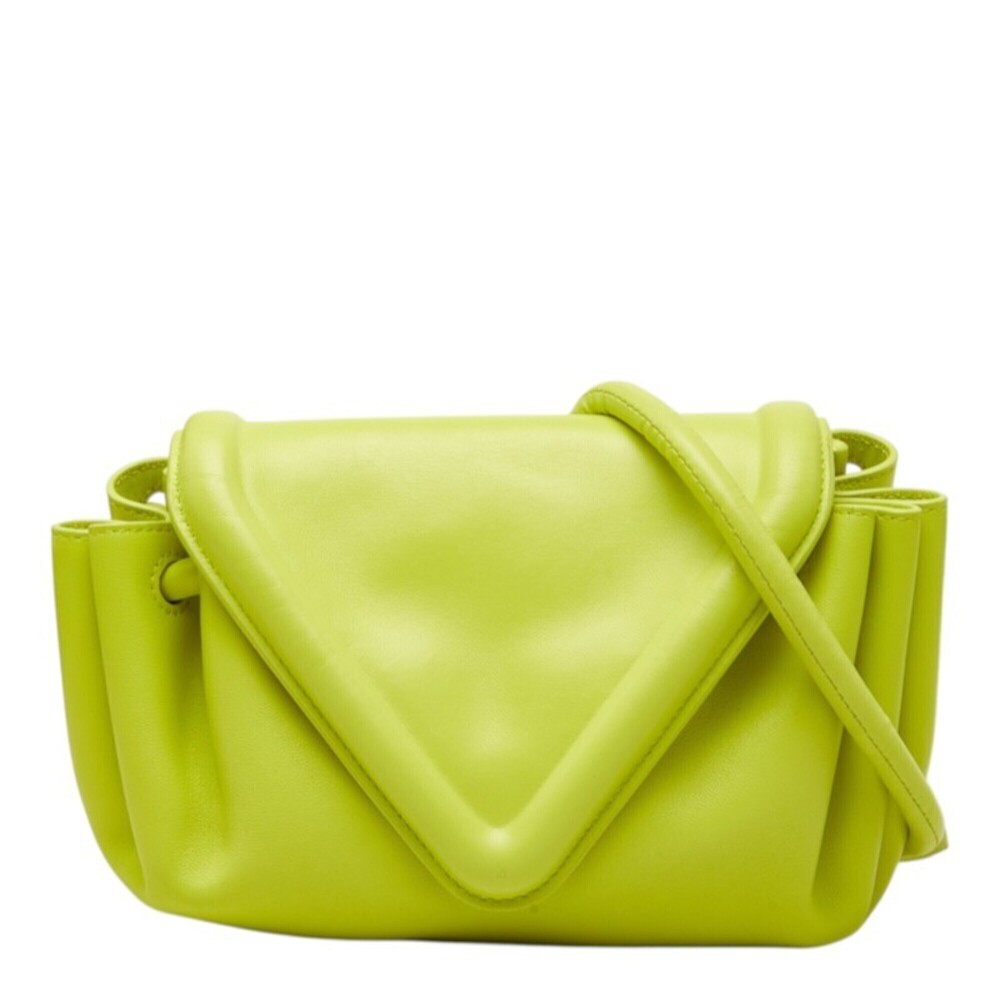 Bottega Veneta Beak Small Triangle Flap Crossbody Shoulder Bag, Yellow-Green ...